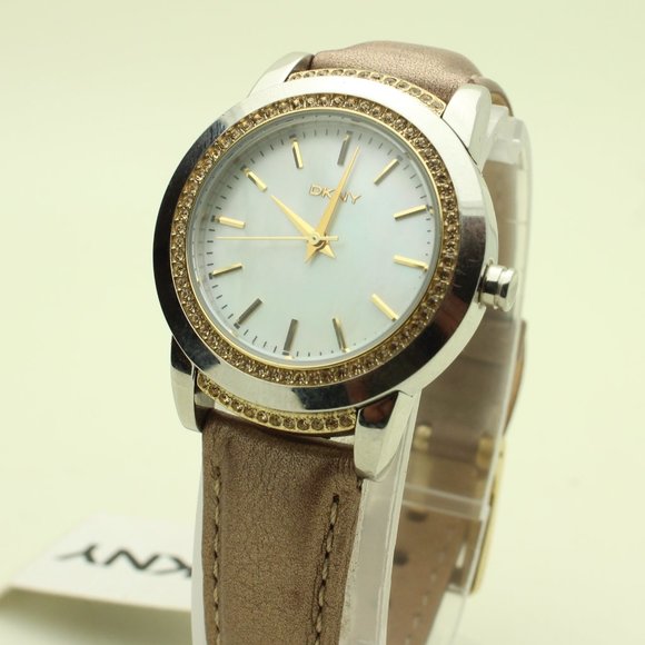 DKNY Round Glitz NY8676 Genuine Leather Women\'s Watch Dkny Women main image 3